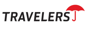 Travelers logo with red umbrella